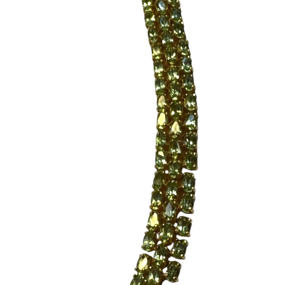 DBJ Dee Berkeley 925 Gold-plated Bracelet with Three Rows of Green Peridot Gem - Picture 8 of 9